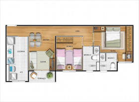 Apartamento com 2 Quartos à Venda, 58 m² em Picanco - Guarulhos