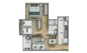 Imóvel com 3 Quartos à Venda, 55 m² em Jardim Nossa Senhora Da Penha - Hortolândia