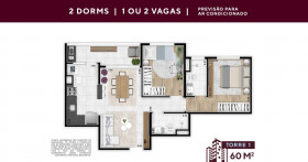 Apartamento com 2 Quartos à Venda, 60 m² em Jardim Do Lago - Jundiaí