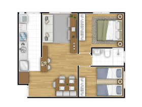 Apartamento com 3 Quartos à Venda, 58 m² em Jardim Do Lago Continuação - Campinas