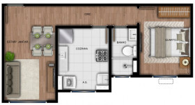 Apartamento com 1 Quarto à Venda, 36 m² em Jardim City - Guarulhos