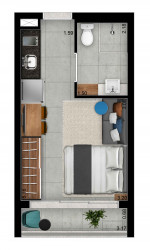 Studio com 1 Quarto à Venda, 23 m² em Sumaré - São Paulo