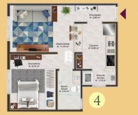 Apartamento com 1 Quarto à Venda, 48 m² em Nossa Senhora Do Rosário - Santa Maria