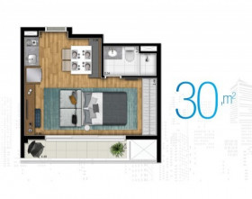 Apartamento com 2 Quartos à Venda, 55 m² em Centro - São Paulo