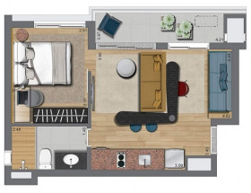 Apartamento com 2 Quartos à Venda, 42 m² em Butantã - São Paulo