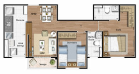 Apartamento com 2 Quartos à Venda, 59 m² em Parque Conceição Ii - Piracicaba