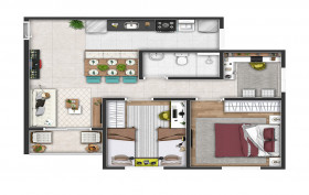 Apartamento com 2 Quartos à Venda, 51 m² em Vila Aparecida - Itapevi