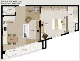 Apartamento com 1 Quarto à Venda, 40 m² em Centro - Jundiaí