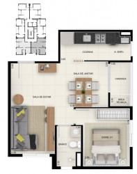 Apartamento com 2 Quartos à Venda, 45 m² em Taquaral - Campinas