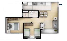 Apartamento com 2 Quartos à Venda, 43 m² em Parque Das Universidades - Campinas
