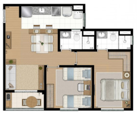 Apartamento com 2 Quartos à Venda, 55 m² em Vila Conceição - Diadema