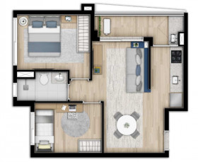 Apartamento com 2 Quartos à Venda, 46 m² em Ipiranga - São Paulo