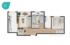 Apartamento com 2 Quartos à Venda, 63 m² em Jardim Barro Branco - Cotia