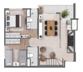 Apartamento com 2 Quartos à Venda, 57 m² em Centro - Campinas