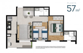 Apartamento com 2 Quartos à Venda, 60 m² em Ferreira - São Paulo
