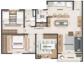 Apartamento com 3 Quartos à Venda, 71 m² em Jardim Tamoio - Jundiaí