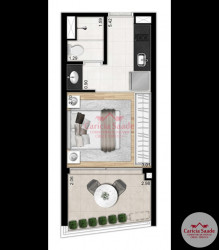 Flat com 1 Quarto à Venda, 26 m² em Pinheiros - São Paulo