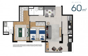 Apartamento com 2 Quartos à Venda, 60 m² em Ferreira - São Paulo