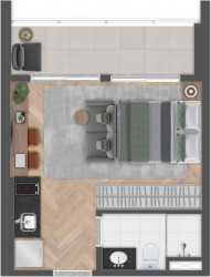 Apartamento com 1 Quarto à Venda, 31 m² em Brooklin Paulista - São Paulo
