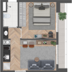 Apartamento com 1 Quarto à Venda, 31 m² em Brooklin Paulista - São Paulo