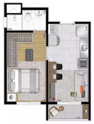 Apartamento com 1 Quarto à Venda, 27 m² em Chácara Santo Antônio (zona Sul) - São Paulo