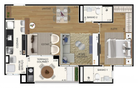 Apartamento com 2 Quartos à Venda, 61 m² em Silveira - Santo André