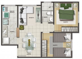 Apartamento com 2 Quartos à Venda, 45 m² em Loteamento Mogilar - Mogi Das Cruzes