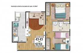 Apartamento com 2 Quartos à Venda, 44 m² em Jaraguá - São Paulo