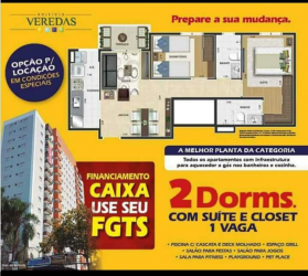 Apartamento com 2 Quartos à Venda ou Locação, 52 m² em Centro - Diadema