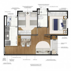 Apartamento com 2 Quartos à Venda, 42 m² em Dos Casa - São Bernardo do Campo