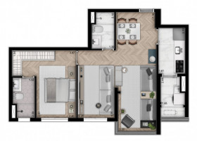 Apartamento com 2 Quartos à Venda, 64 m²em Vila Monte Alegre - São Paulo