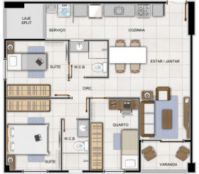 Apartamento com 3 Quartos à Venda, 75 m²em Jatiúca - Maceió