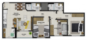 Apartamento com 3 Quartos à Venda, 86 m² em Próspera - Criciúma