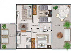 Apartamento com 2 Quartos à Venda, 44 m² em Centro - Nova Iguaçu