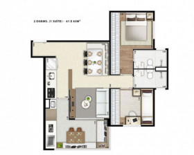 Apartamento com 2 Quartos à Venda, 63 m² em Vila Santa Catarina - São Paulo