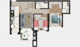 Apartamento com 3 Quartos à Venda, 67 m² em Centro - Osasco