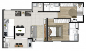 Apartamento com 2 Quartos à Venda, 57 m² em Jardim Iracema/aldeia - Barueri