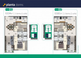 Apartamento com 2 Quartos à Venda, 60 m² em Caiçara - Praia Grande
