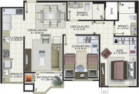 Apartamento com 3 Quartos à Venda, 114 m² em Michel - Criciúma