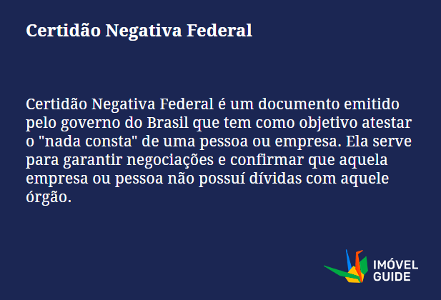 Certidão Negativa Federal