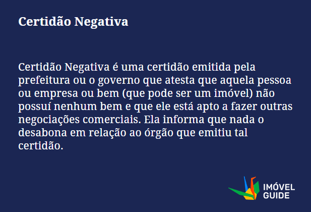 Certidão Negativa